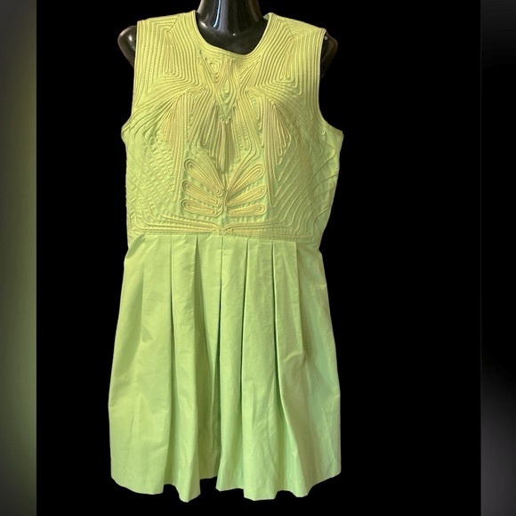 NWOT H&M Conscious Collection green dress w/ embroidery, sz 12 - Picture 2 of 4